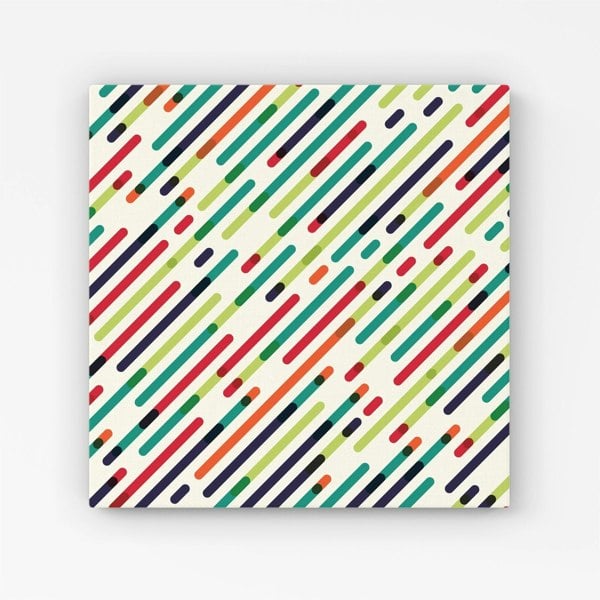 Warren Reed Coloured Diagonal Abstract Pattern Canvas