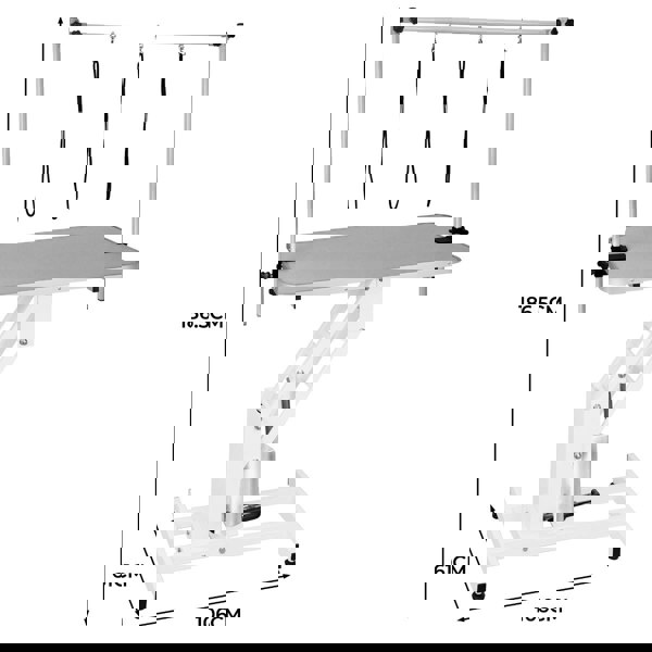 Monstershop White Hydraulic Grooming Table - Grey Table Top
