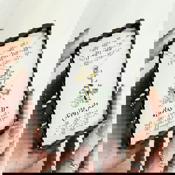 Personalised Memento Company Personalised Floral Religious Sentiment Cross Necklace and Box