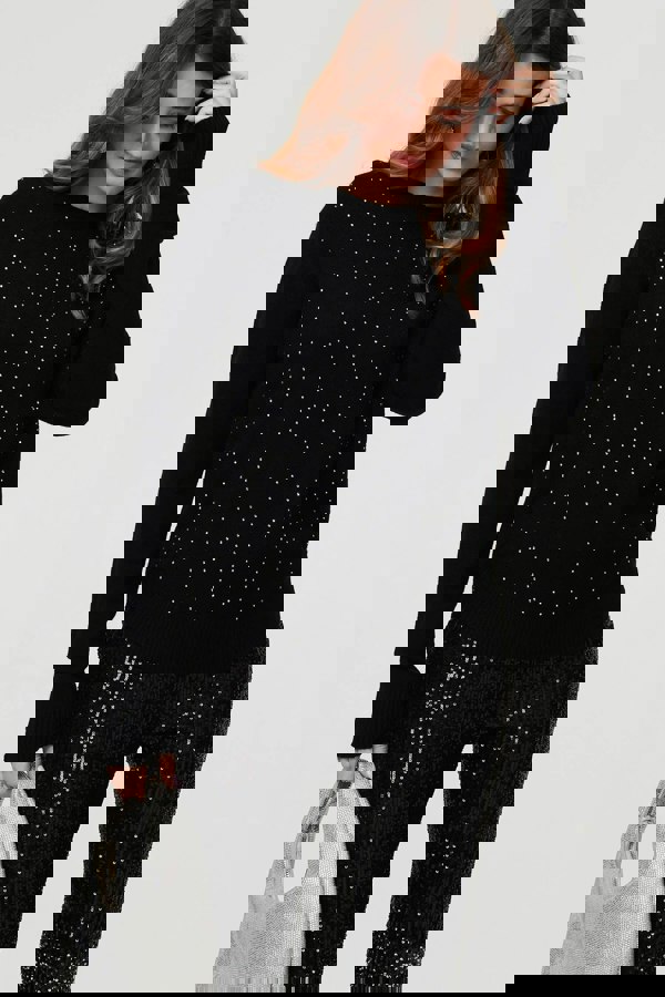 Black | Sparkle Detail Relaxed Jumper
