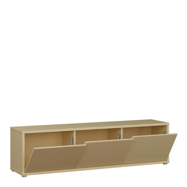 Furniture To Go Alice Springs Wide TV Cabinet with 3 Doors Push-to-Open in Butter Yellow