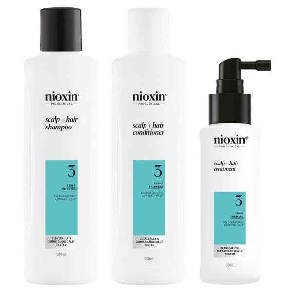 Nioxin Pro Clinical Gifts & Sets System 3 Trial Kit for Coloured Hair with Light Thinning