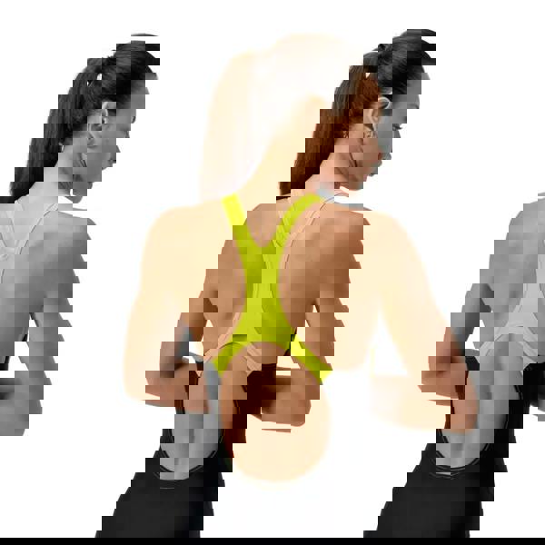 Neon green and black racerback tank top with Speedo medley logo medailst