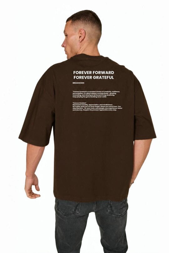 Elaina Fashion Men’s Oversized Heavyweight T-Shirt – “Forever Forward. Forever Grateful.”