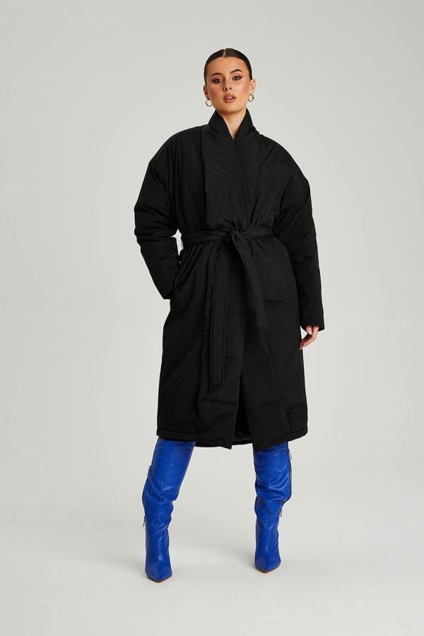 Urban Bliss Black Belted Puffer Jacket