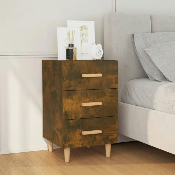 Berkfield Bedside Cabinet Smoked Oak 40x40x66 cm Engineered Wood