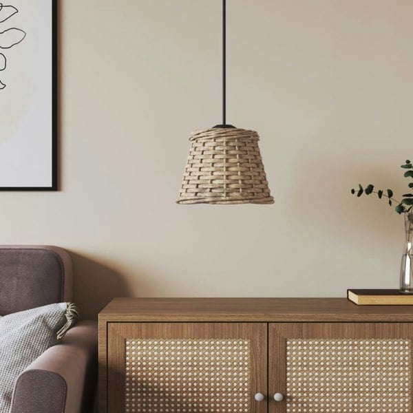 Berkfield Ceiling Lamp Shade Brown �â�_15x12 cm Wicker