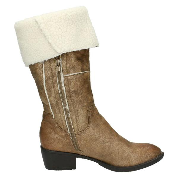 Spot On Ladies Spot On Mid Heel Fleece Lined Boot