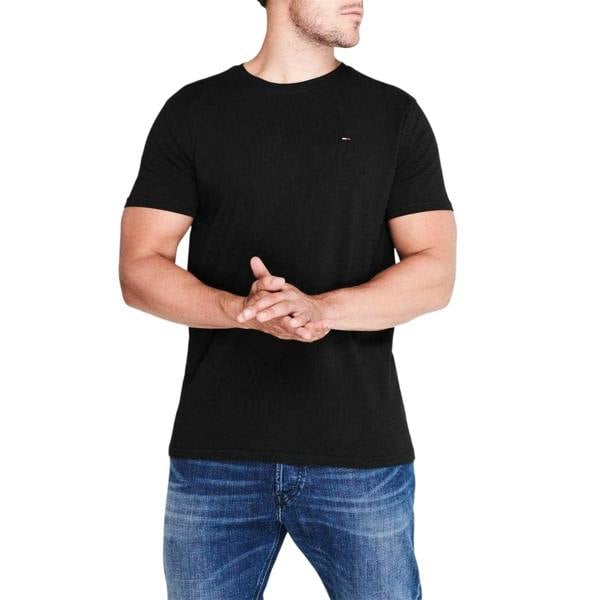 Tommy Jeans Mens Embroidered Logo Loose T-Shirt - Black - 