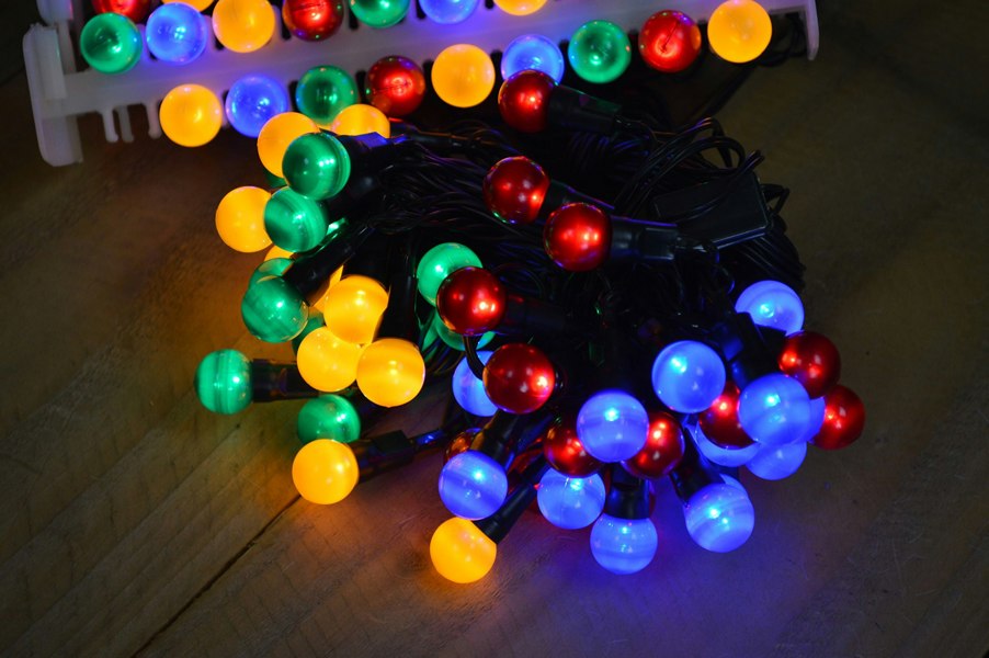 Samuel Alexander 10m 100 LED Premier Multi Action Outdoor Pearl Christmas Lights Multi Coloured