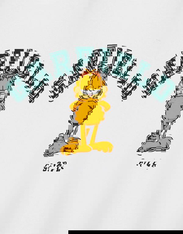 Garfield Unisex White College T-shirt Short Sleeved T-Shirt