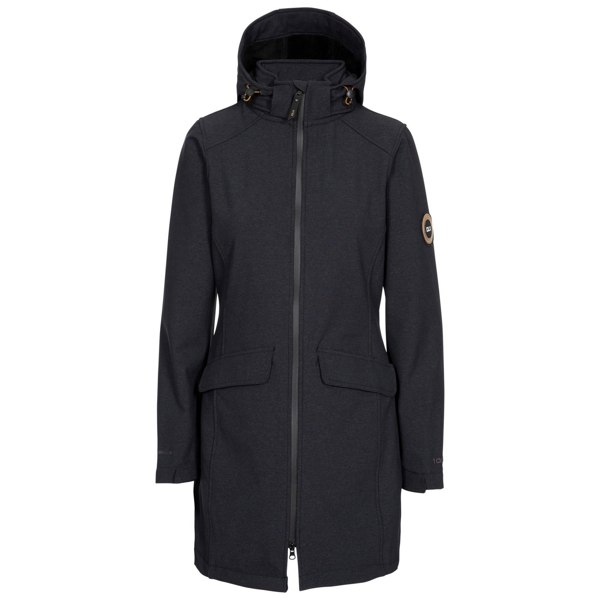 Trespass Women's Maria DLX Long Length Soft Shell Jacket - Black Marl