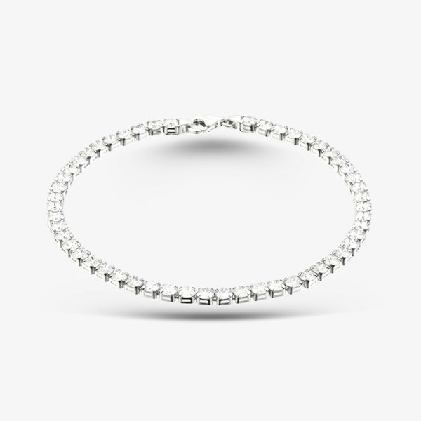 T. H. Baker Silver Rhodium Cubic Zirconia Tennis Bracelet 8.29.1713