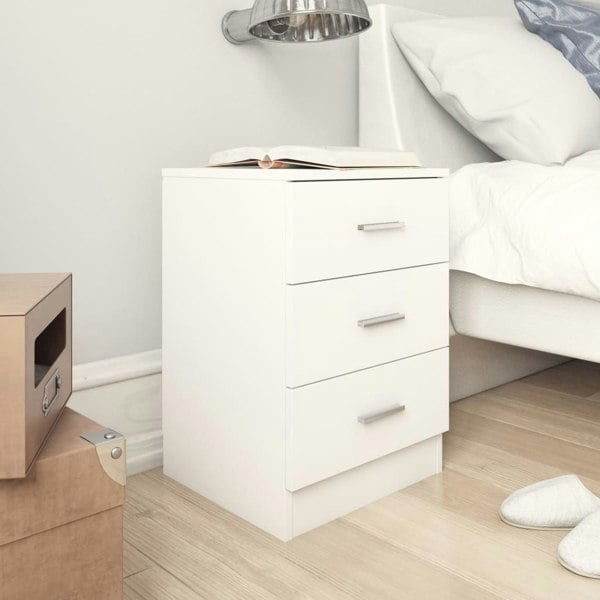 Berkfield Bedside Cabinet White 38x35x56 cm Engineered Wood