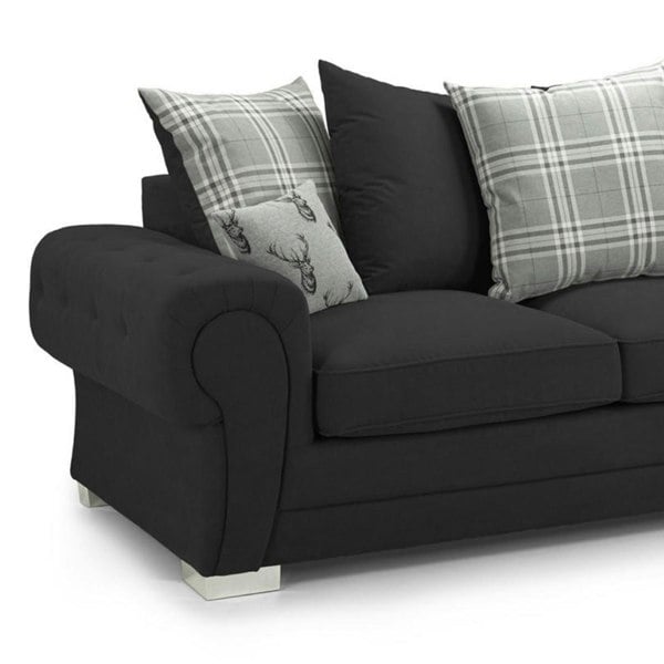 Milan Chesterfield Fabric 3 Seater Sofa - Scatter Back - 2