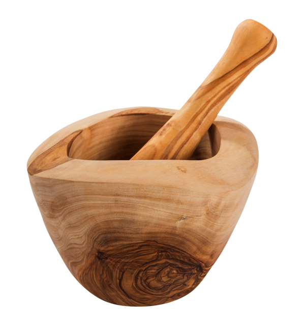 Verano Spanish Ceramics Olive Wood - Rustic Pestle & Mortar