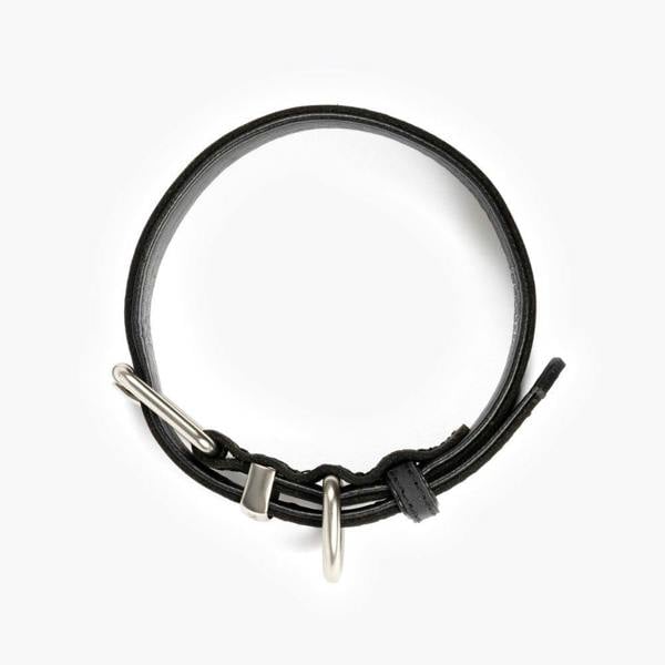EzyDog Oxford Leather Classic Dog Collar in Black