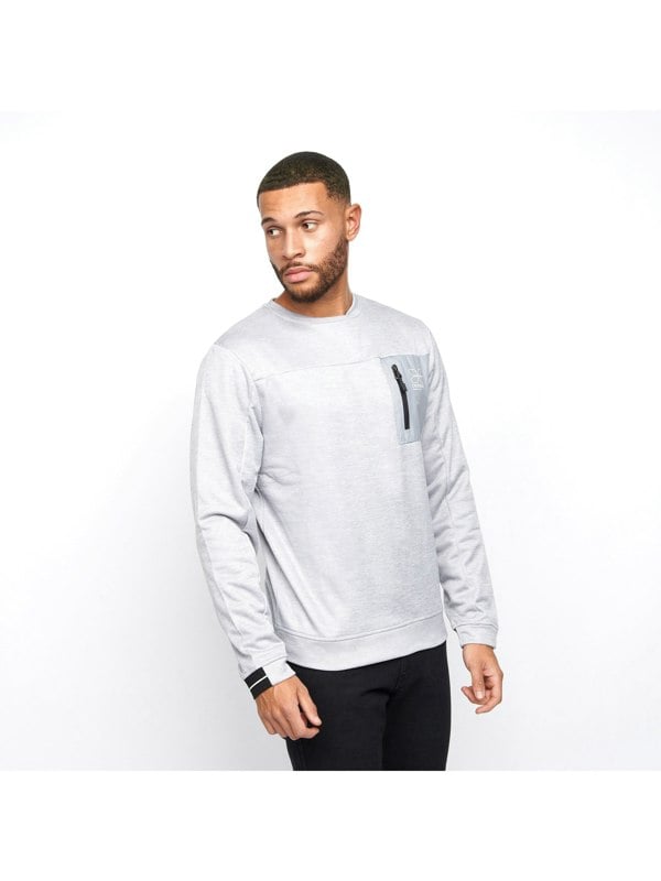 Crosshatch Catmoore Crew Tracktop Grey