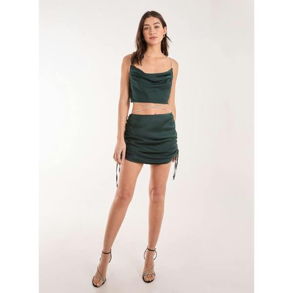 Pink Vanilla Diamante Tie Waist Skirt