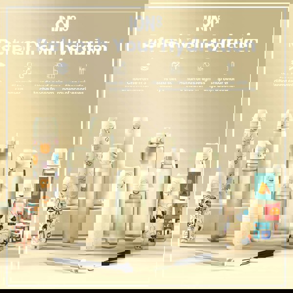 ION8 Leak Proof Slim Water Bottle, Recyclon, Creamy White, 500ml (18oz)