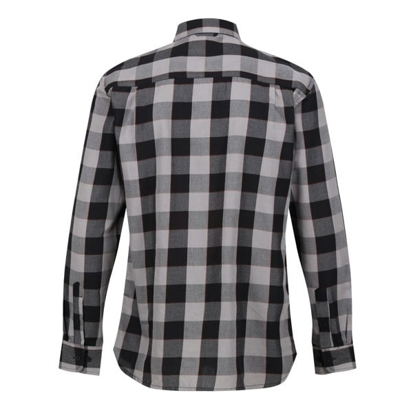 Regatta Mens Lance Checked Shirt - Dark Grey/Black