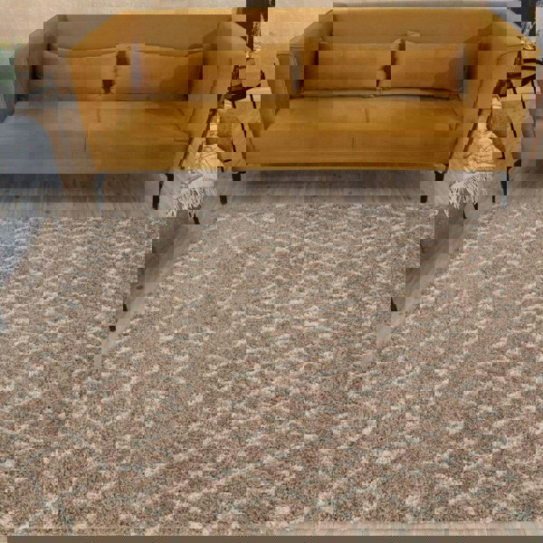 Beige Shaggy rug High Quality Elegant Moroccan Pattern