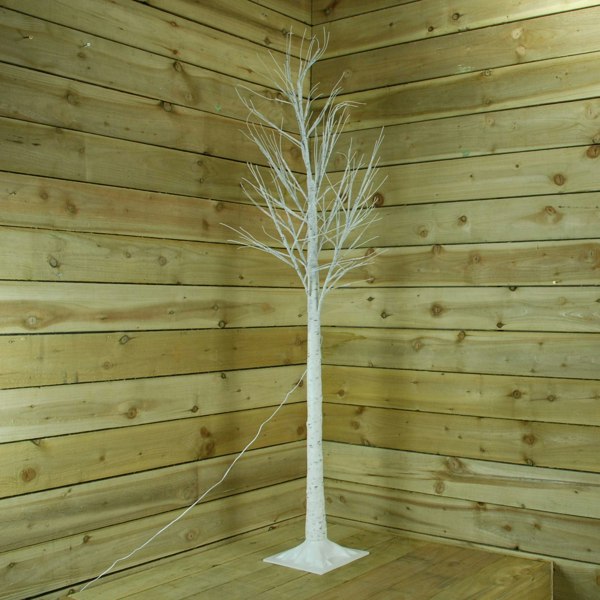 Samuel Alexander 1.5m Christmas Outdoor Birch Tree with 64 Multicoloured LEDs