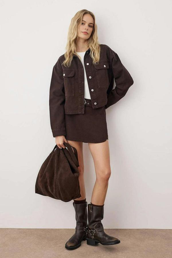 WOVCOR Regular Denim Jacket with Pocket Detail