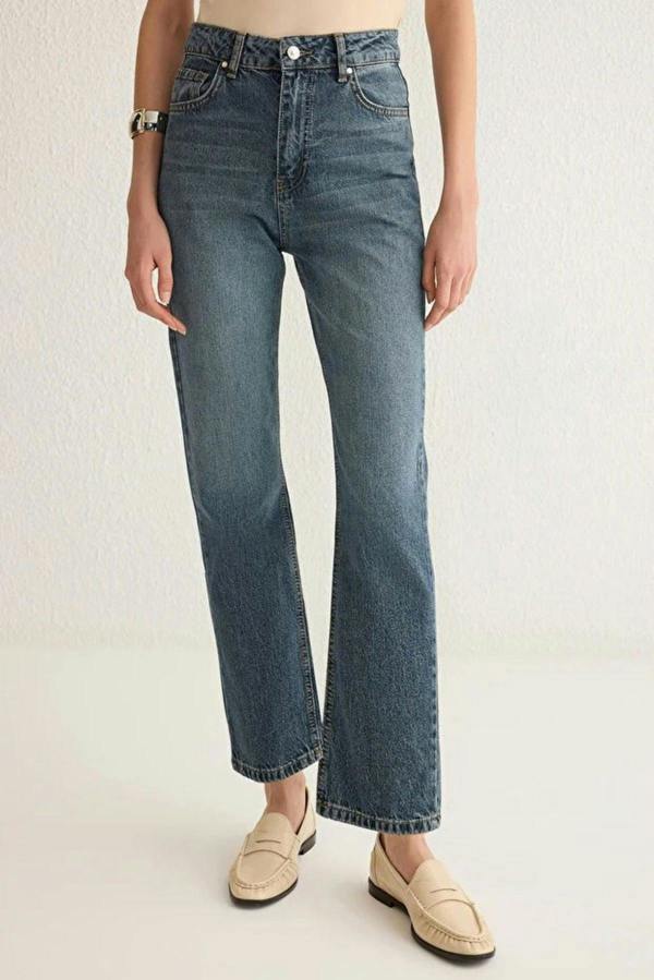 WOVCOR High Waist Straight Cut Jeans