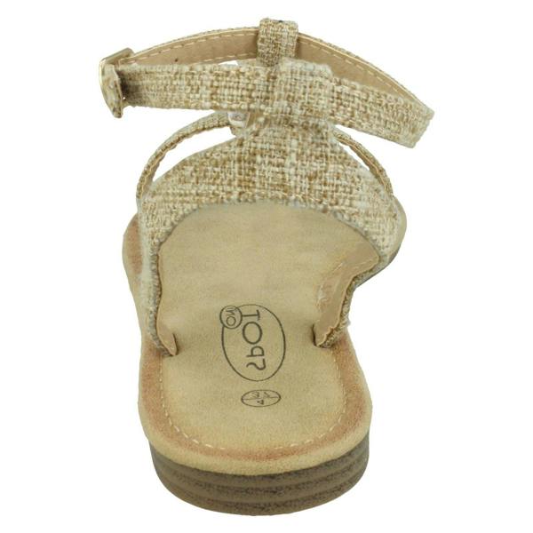 Spot On Ladies Spot On Shell T-Bar Sandals F00360