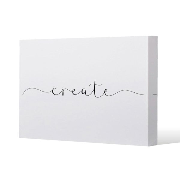 Benjamin Tate Design Text Create Slim Style Canvas Print  50x60cm , 15mm Slim Real wood.