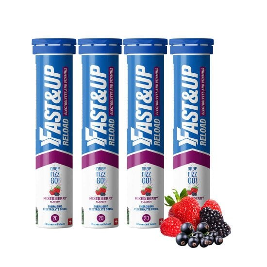 Reload - Electrolyte Tablets for Instant Hydration & Energy - Mixed Berry Flavour, Pack of 4