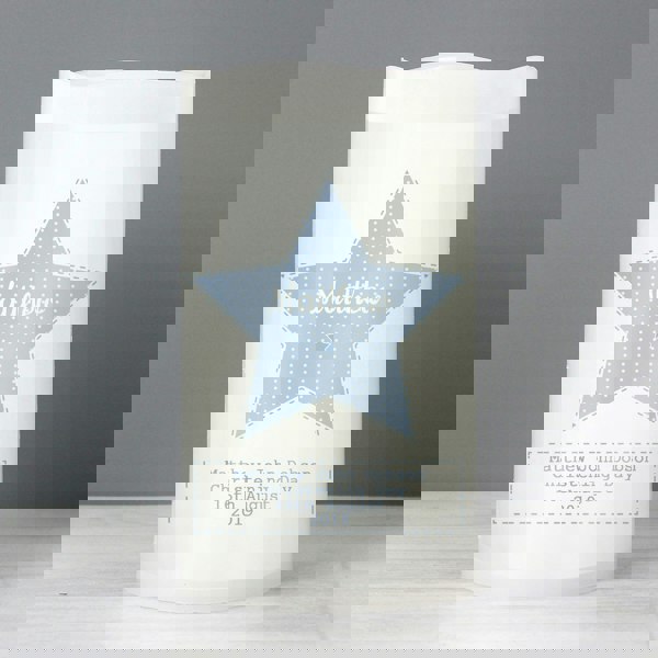 Personalised Memento Company Personalised Stitch & Dot Baby Boy Nightlight LED Candle