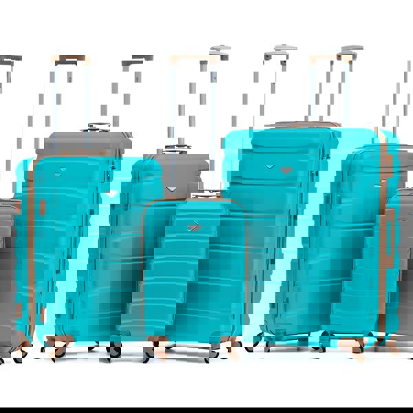 Flight Knight Set of 3 Hard Shell Suitcase Cabin & Check in Cases with TSA Lock