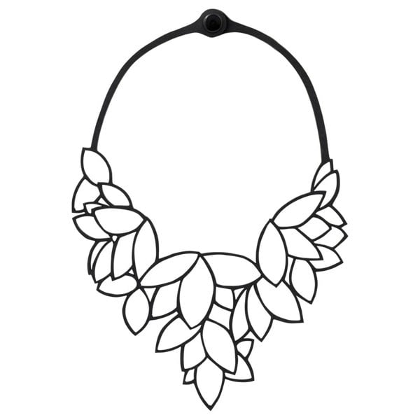 Paguro Waterlily Recycled Rubber Statement Necklace