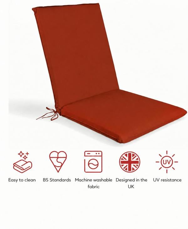 SP Range Low Back Recliner Pad Garden Cushion TERRACOTTA The Garden Furniture Shop
