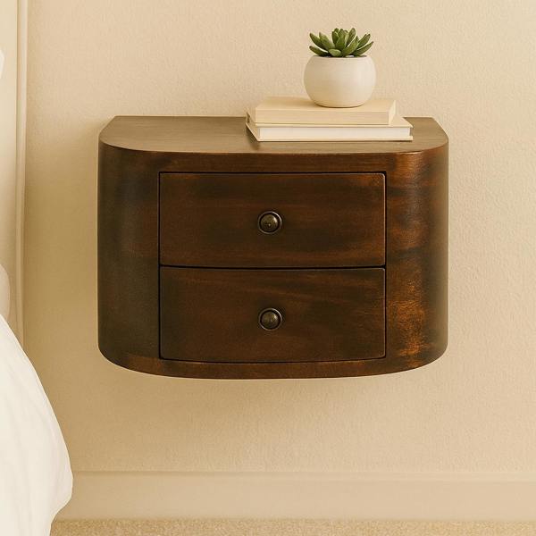 Artisan Furniture Solid Wood Lunar 2 Drawer Floating Bedside