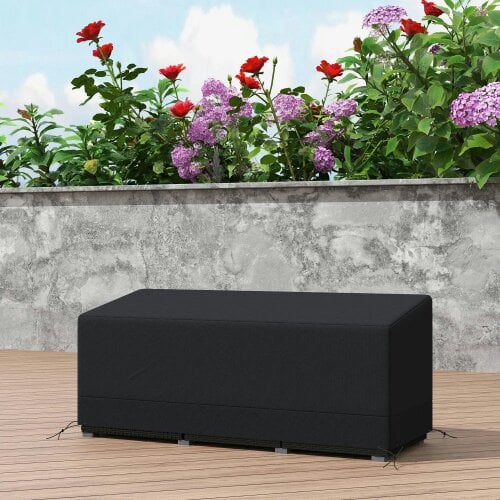 Bobobiy Rectangular Garden Furniture Cover Waterproof for 3 Seater Sofa Bistro Set, 190 x 72 x 76cm, Black