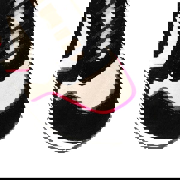 Embassy London Savana - Black & Cream & Pink - Women's athletic trainer with soft black and cream leather with pink trims