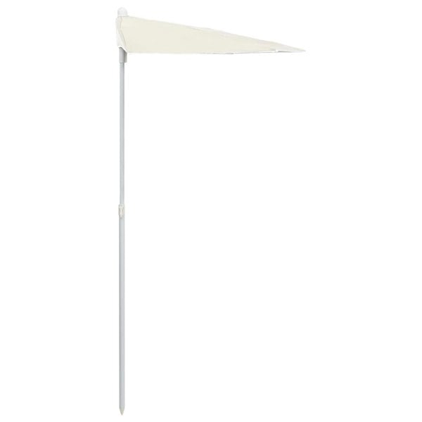 Berkfield Garden Half Parasol with Pole 180x90 cm Sand