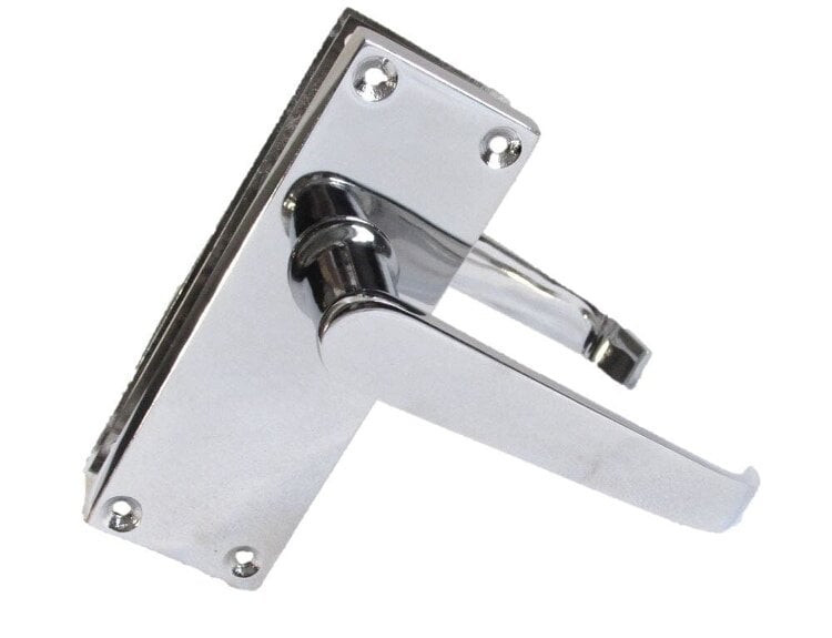 EDH Door Hardware Victorian Straight Chrome Door Handles – Interior Lever Handles + Tubular Latch