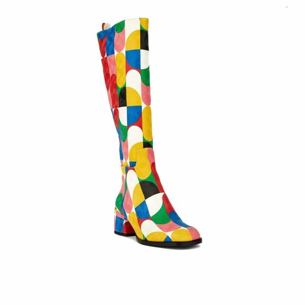 Embassy London GoGo - Groovy - Women's Italian leather block heel colourful long boot