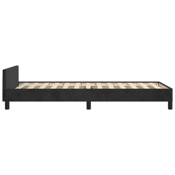 Berkfield Bed Frame with Headboard Black 90x190cm 3FT Single Velvet