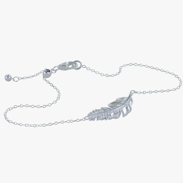 Adjustable Sterling Silver Feather Bracelet - Reeves & Reeves