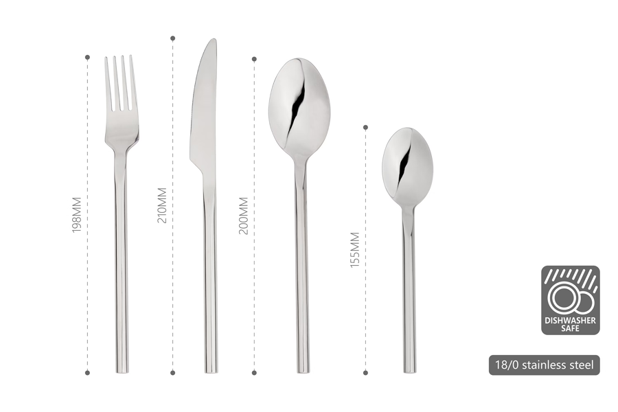 Glim & Glam Cutlery Sets Stainless Steel Forged Handle 16pc Set
