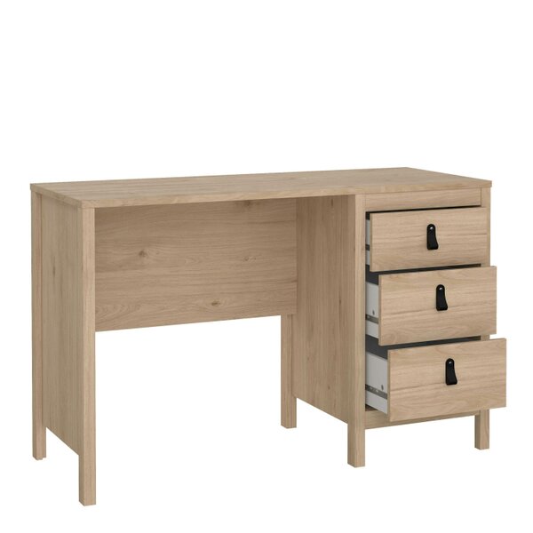 Wyld Haus Wildberry Natural Oak Wood Desk 3 Drawers