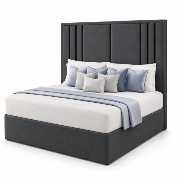 Great British Beds Valentina headboard with Contrast Border divan bed