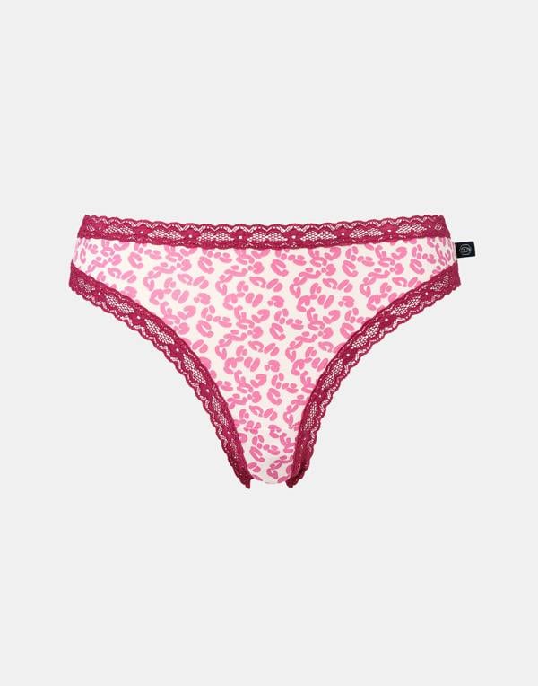 British Boxers Women's Bamboo Lace Thong – Pink Panther
