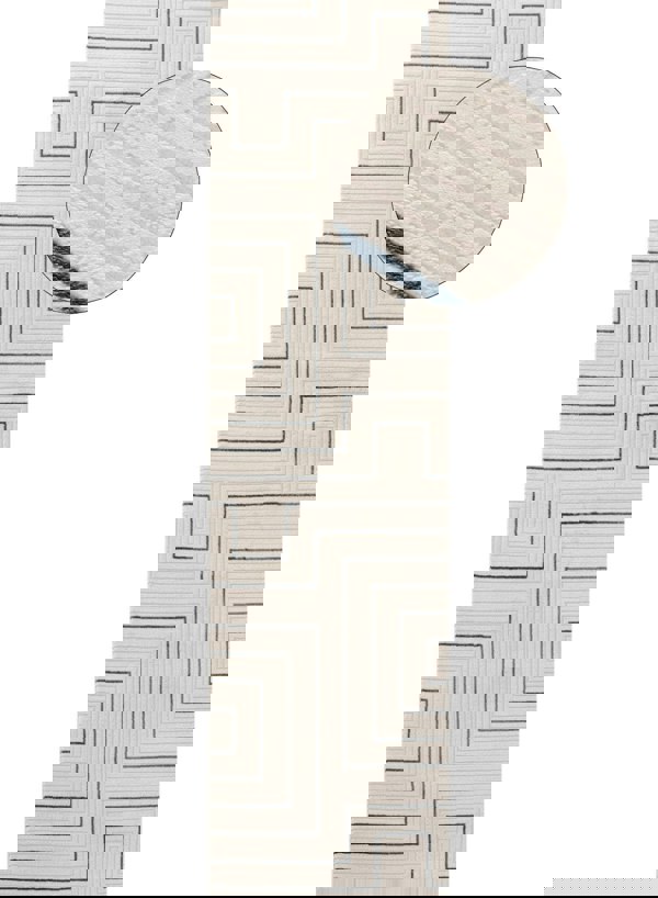 Geometric Living Room rug, blue-cream colours, stain-resistant and non-shedding