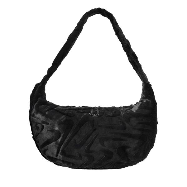 Nike Womens/Ladies Textured Faux Fur Handbag - Black - 